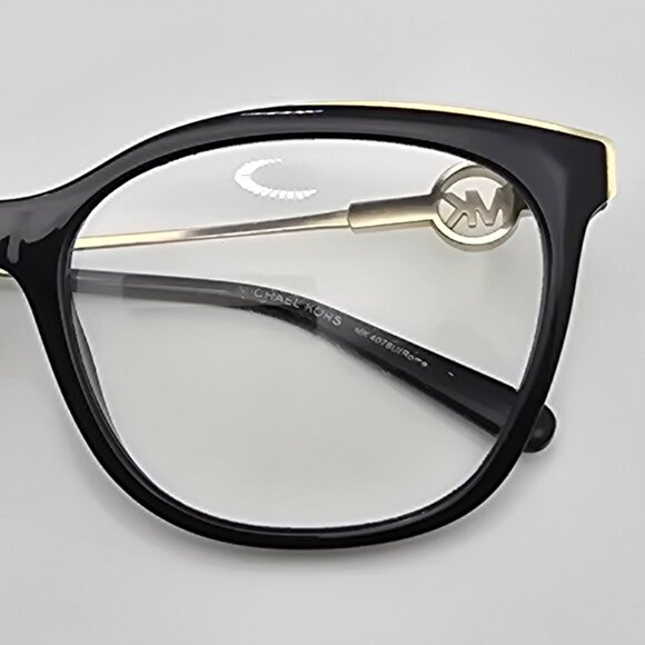 Michael Kors MK4076U 3332 Rome Gloss Black Gold Cat Eye Eyeglasses Frame 54mm - Picture 11 of 12